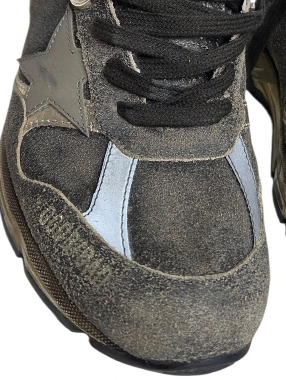 GOLDEN GOOSE DAD-STAR Metallic Gray Sneaker